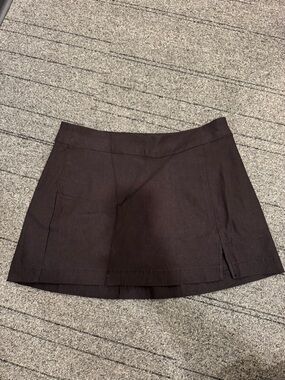 Garage Black Mini Skirt with Front Slit